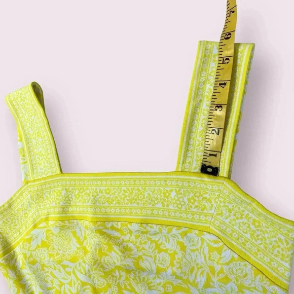 Michael Kors Sleeveless Floral Tiered Maxi Sundress Stretch Size S Yellow White - Picture 15 of 16